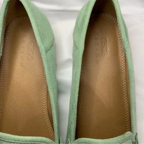 ASOS Design Mint Green Loafers with Chain Detail, size 9 - Picture 8 of 13